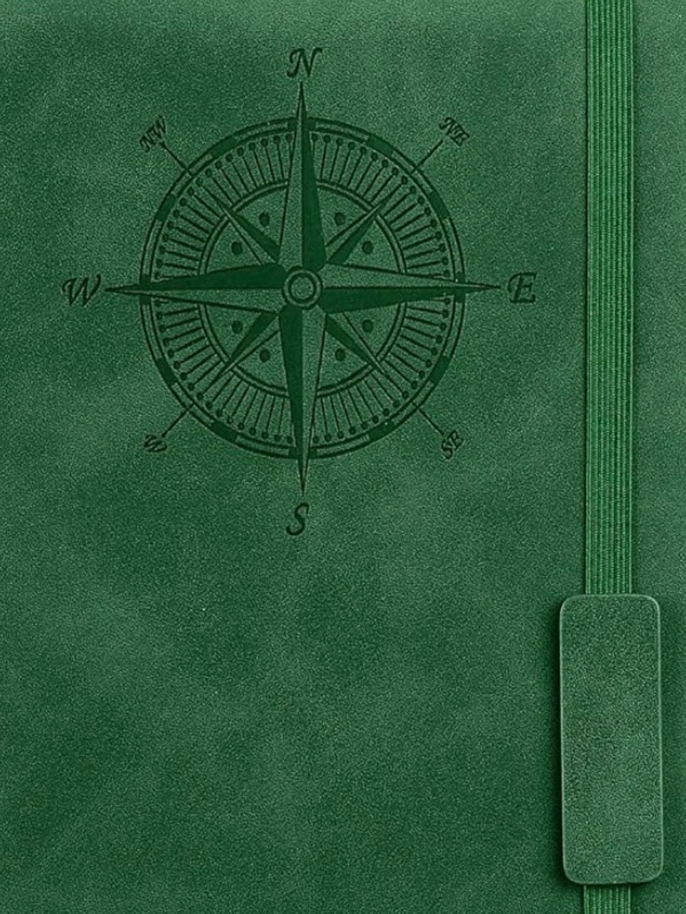 Emerald Green Leather Hardcover Journal Embossed Compass College Ruled NWT - Picture 2 of 11